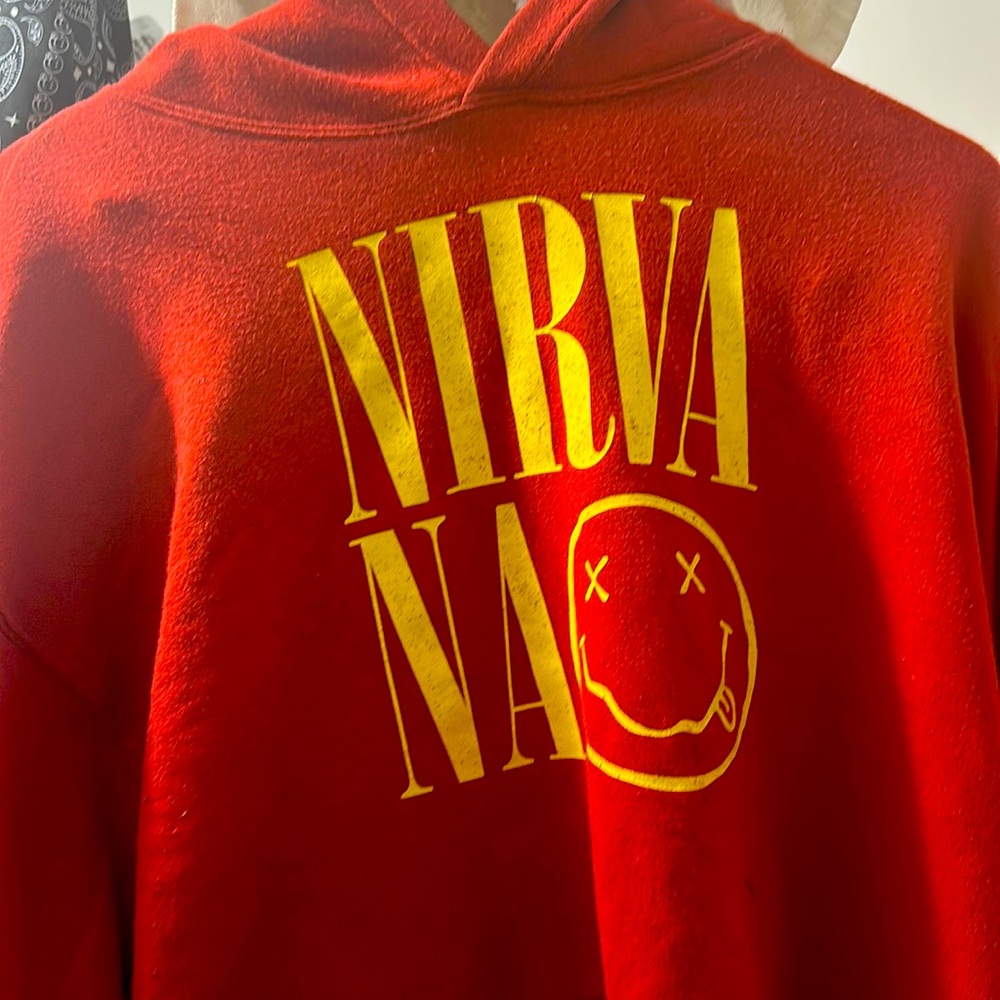 NIRVANA ALL RED SWEATER FREE SHIPPING ONLY GOING FOR $75
